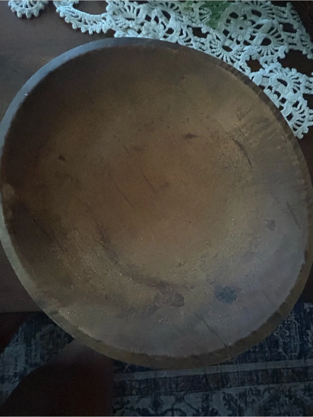 Handcrafted Brown Wooden Serving Bowl - Rustic Home Kitchen Accent